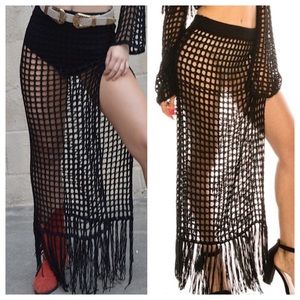 Knit Crochet Skirt & Swim Cover Up Coachella Festival